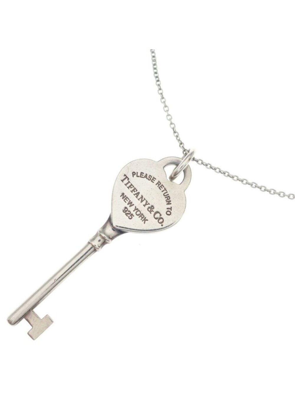 Tiffany & Co Return to Tiffany Heart Key Pendant Chain Silver Necklace